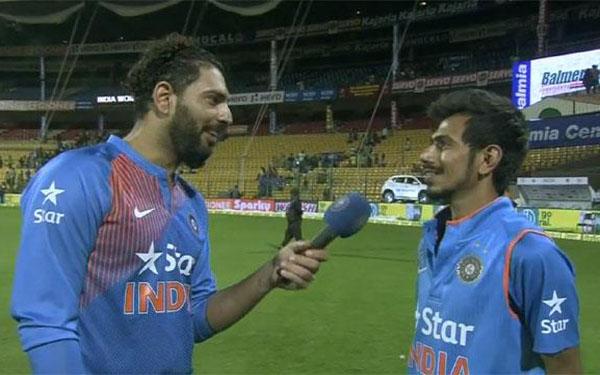बैंगलोर में भारतीय टीम के जीत के हीरो चहल ने दिया युवराज सिंह को मज़ेदार इंटरव्यू 1