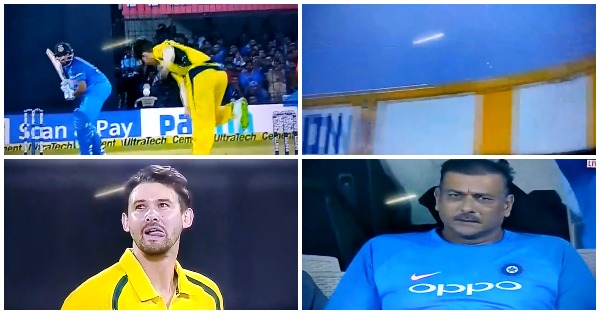 VIDEO: 8.3वें ओवर में रोहित शर्मा ने किया कुछ ऐसा हैरान रह गये ड्रेसिंग रूम में बैठे कोच शास्त्री, रोकना पड़ा कुछ देर मैच 8
