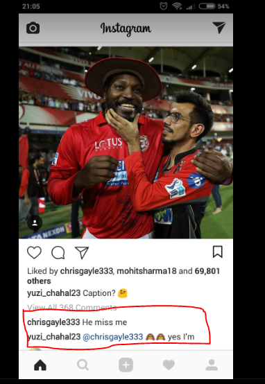 yuzvendra chahal mis his buddy chris gayle, This pic is proof