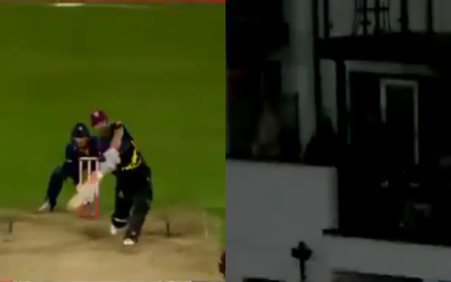 वीडियो- इंग्लैंड के टी-20 ब्लास्ट में जेम्स हिलड्रेथ ने लगाया इतना लम्बा छक्का खो गयी गेंद 1