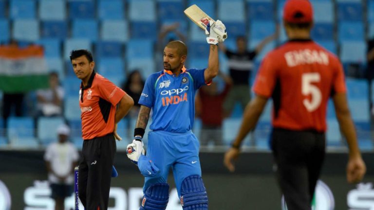 Dhawan's century, India's struggling win over Hong Kong