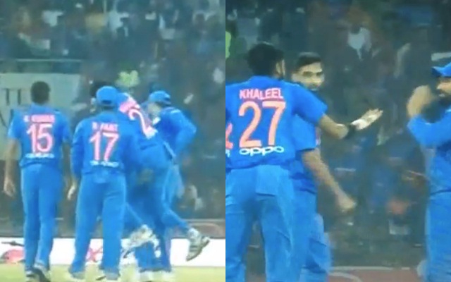 वीडियो: युवा गेंदबाज खलील अहमद का हाथ रोहित शर्मा के चेहरे पर लगा 1