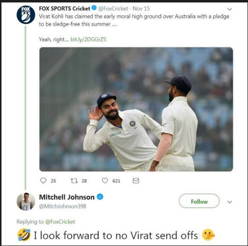 विराट कोहली और जॉनसन की लड़ाई ने लिया विकराल रूप, सोशल मीडिया पर भिड़े भारत-ऑस्ट्रेलिया के प्रशंसक 4