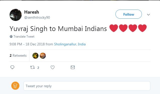 IPL AUCTION- युवराज सिंह को मुंबई इंडियंस के द्वारा आखिरी पलों में शामिल करने के बाद फैंस कर रहे हैं ऐसे शुक्रिया 5