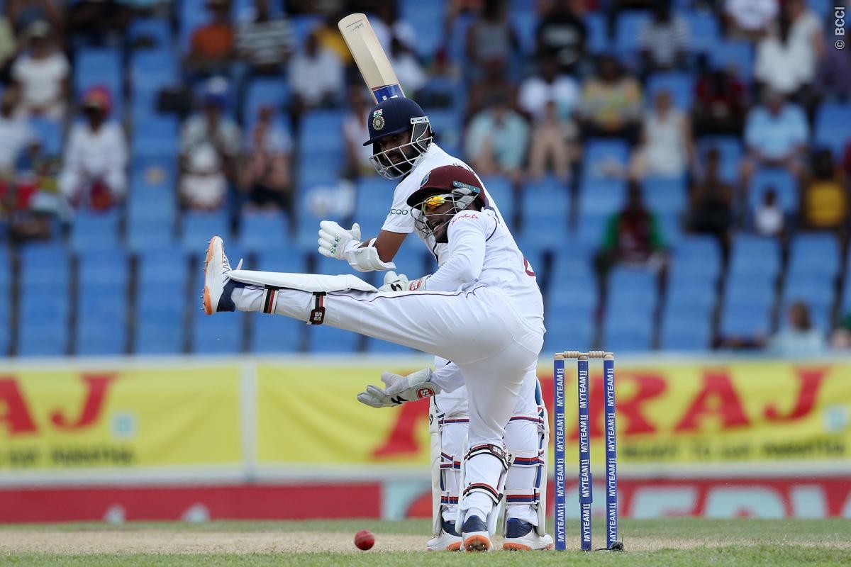 WIvIND, पहला टेस्ट: पहले दिन के दूसरे सत्र में भारतीय बल्लेबाजों की अच्छी वापसी, रहाणे का अर्धशतक 1