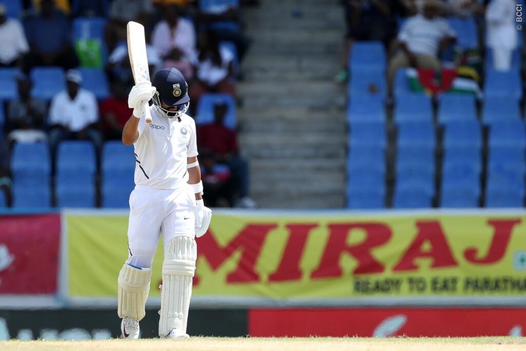 WIvIND, पहला टेस्ट: पहले दिन के दूसरे सत्र में भारतीय बल्लेबाजों की अच्छी वापसी, रहाणे का अर्धशतक 4