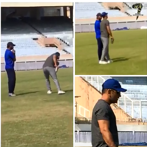 वीडियो : महेंद्र सिंह धोनी मैदान पर लौटे, दोस्त को बल्लेबाजी टिप्स देते हुए आयें नजर 6