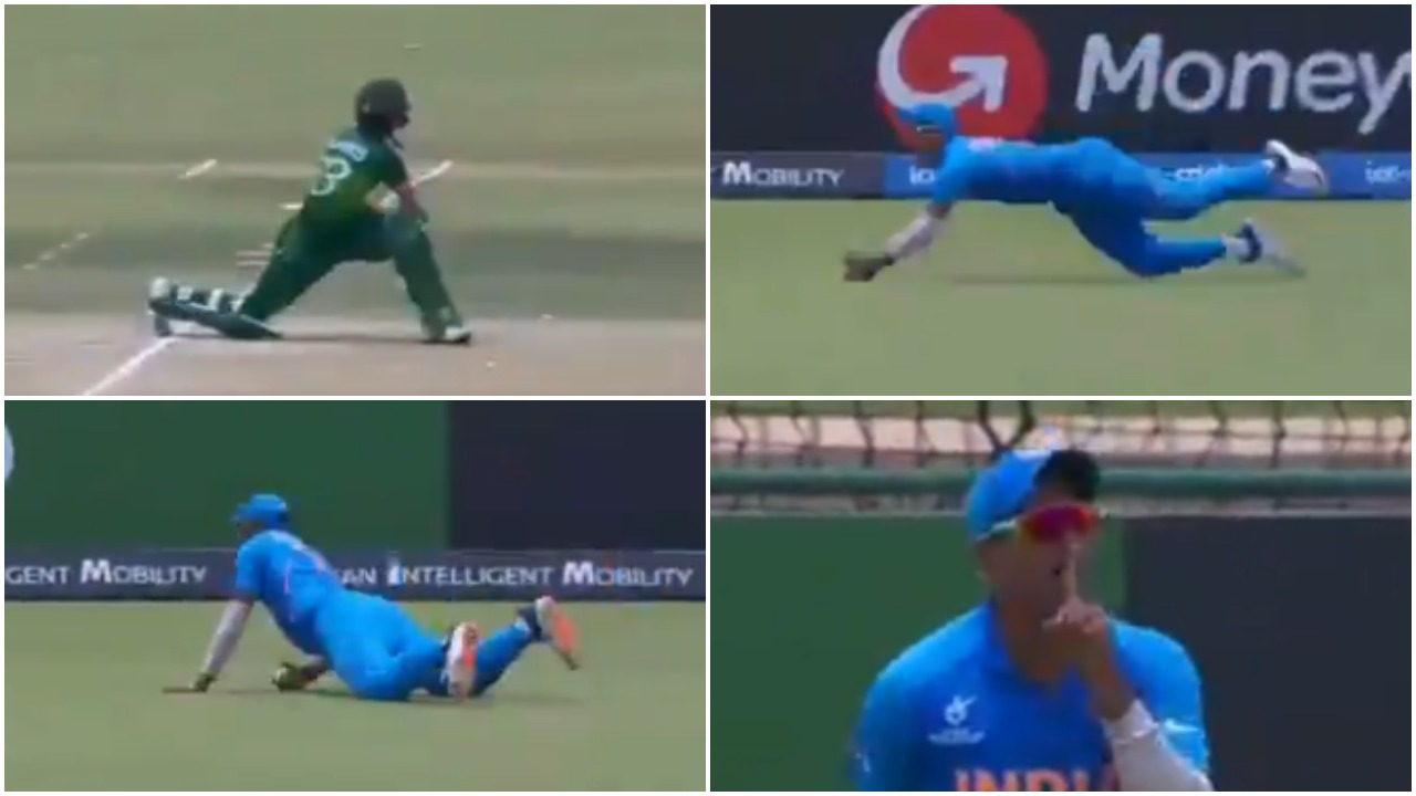 दिव्यांश सक्सेना ने छलांग लगाकर लिया पाकिस्तानी बल्लेबाज का कैच, देखें वीडियो 3