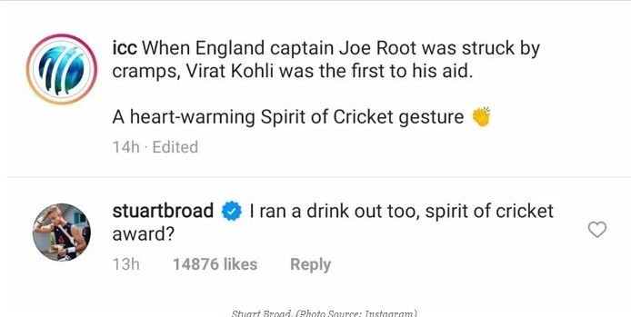 आईसीसी ने की विराट कोहली के खेल भावना की तारीफ, लेकिन स्टुअर्ट ब्रॉड ने कर दिया ट्रोल 4