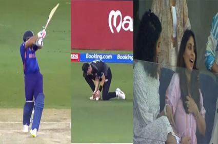 IND VS NZ: पहली गेंद पर आउट होने से बाल बाल बचे रोहित शर्मा, तो पत्नी रितिका ने दिया ऐसा रिएक्शन! देखें विडियो 14