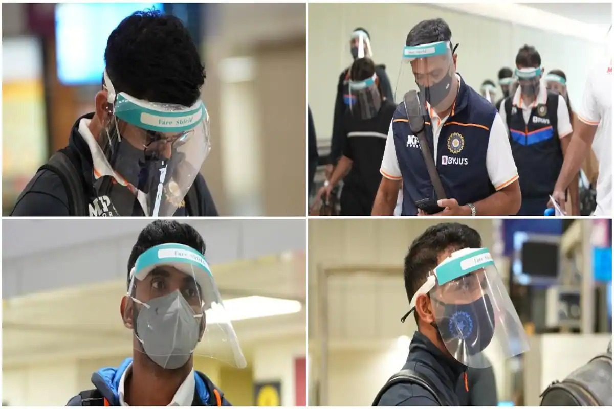 IND vs SA: दक्षिण अफ्रीका पहुंची भारतीय टीम, फेस शील्ड के साथ नजर आए सभी खिलाड़ी! देखें तस्वीरें 1