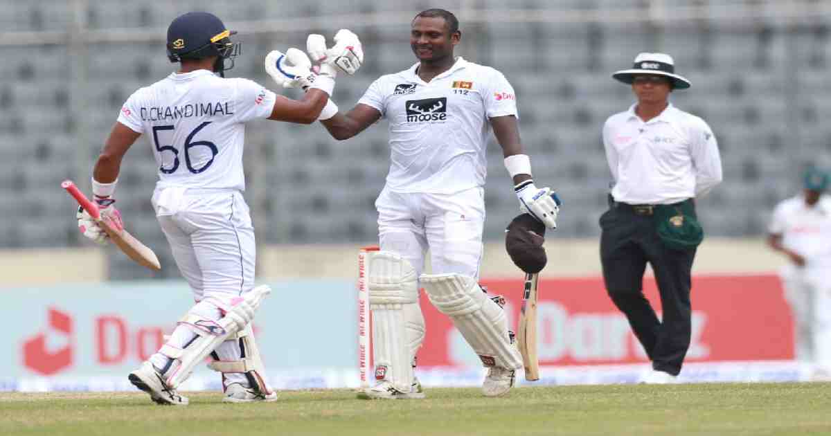 BAN vs SL: मैथ्यूज-चंडीमल की शतकीय पारी की बदौलत श्रीलंका ने हासिल की 141 रनों की बढ़त 1