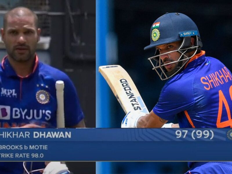 WI vs IND 1st ODI : शतक के करीब आकर Shikhar Dhawan ने गंवाया अपना विकेट, मात्र 3 रन रह गए दूर