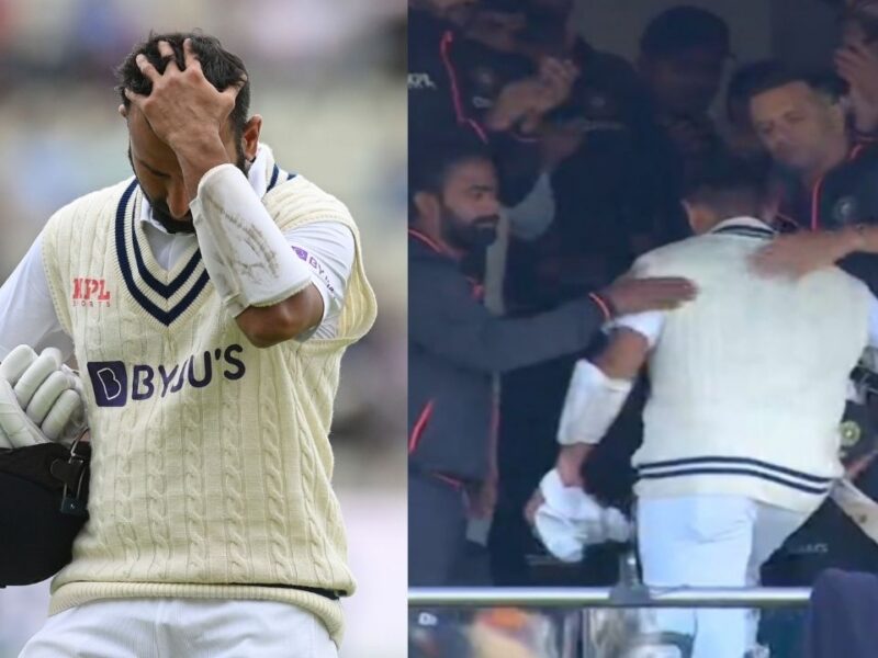 ENG vs IND: ब्रॉड की बाउंस गेंद को नहीं पढ़ पाए पुजारा, आउट होने के बाद राहुल द्रविड़ ने थपथपाई पीठ, देखें-Video