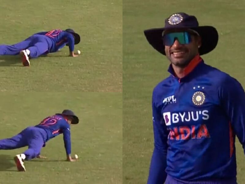 VIDEO: LIVE मैच में पुश अप लगाने लगे Shikhar Dhawan, कमेंटेटर तक नहीं रोक पाए अपनी हंसी