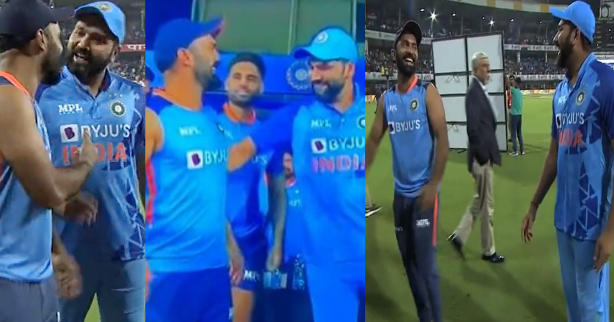 Rohit Sharma ने मैच के बाद कार्तिक से लिए मजे, वीडियो वारयल