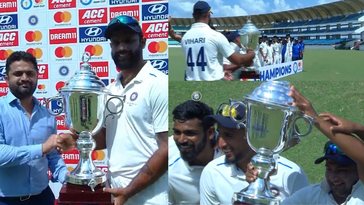 sarfaraz khan snatch trophy