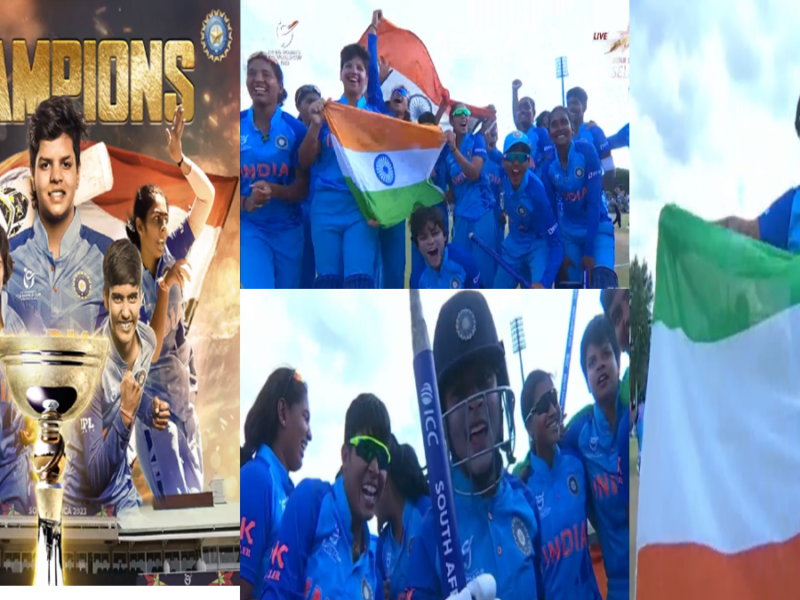 VIDEO: तिरंगा लेकर मैदान का लगाया चक्कर, एक-दूसरे को डाली झप्पियां, कुछ इस तरह मनाया भारतीय लड़कियों ने विश्व कप जीत का जश्न 5