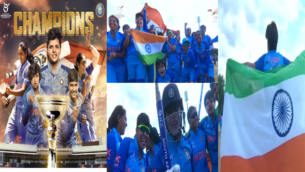VIDEO: तिरंगा लेकर मैदान का लगाया चक्कर, एक-दूसरे को डाली झप्पियां, कुछ इस तरह मनाया भारतीय लड़कियों ने विश्व कप जीत का जश्न 1