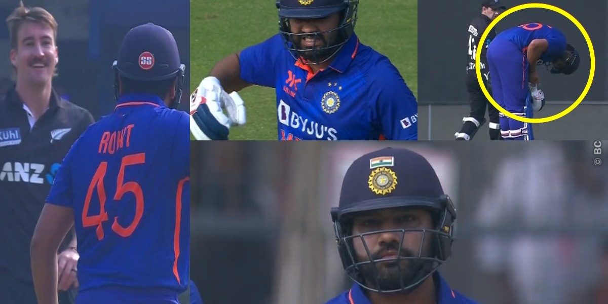 VIDEO: न्यूजीलैंड के इस गेंदबाज ने खेल भावना की उड़ाई धज्जियां, रोहित को दर्द में देख दांत दिखाकर हँसता नजर आया 1
