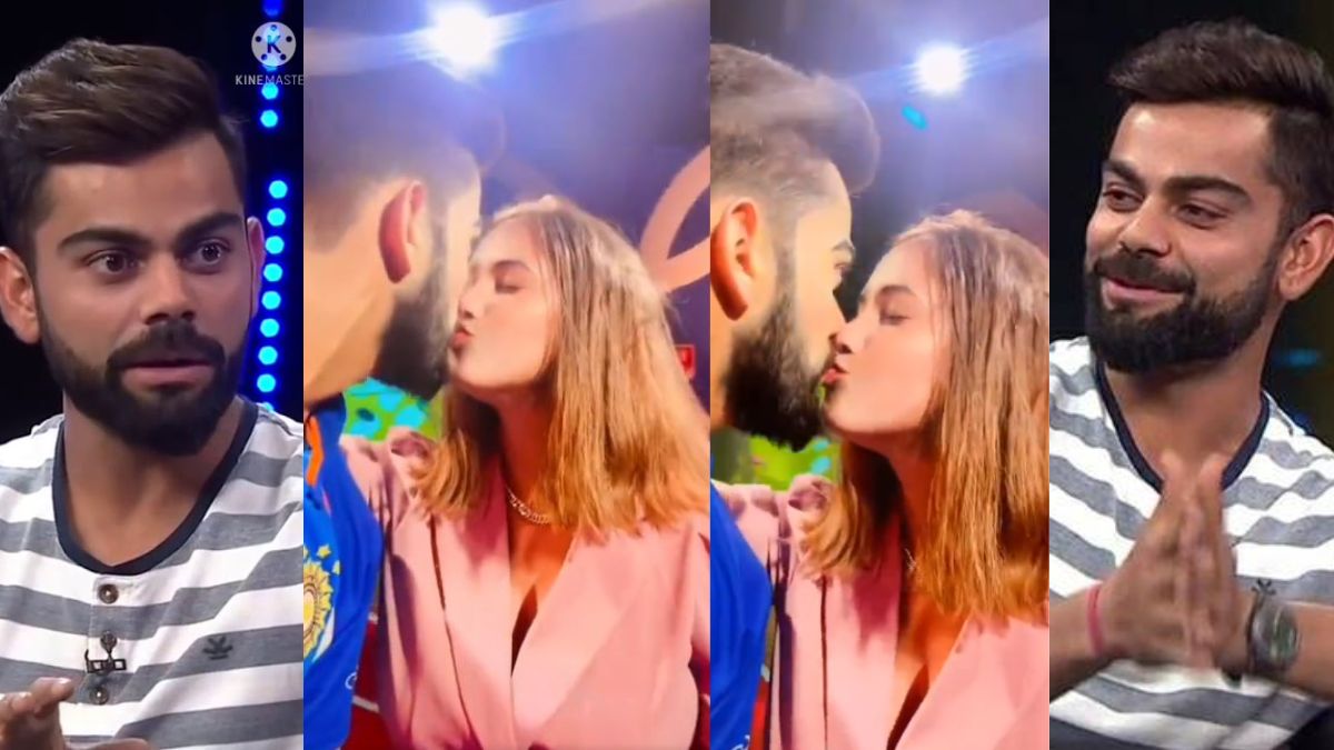 इस लड़की ने सरेआम Virat Kohli को होठों पर किया KISS, आग की तरह फैला VIDEO