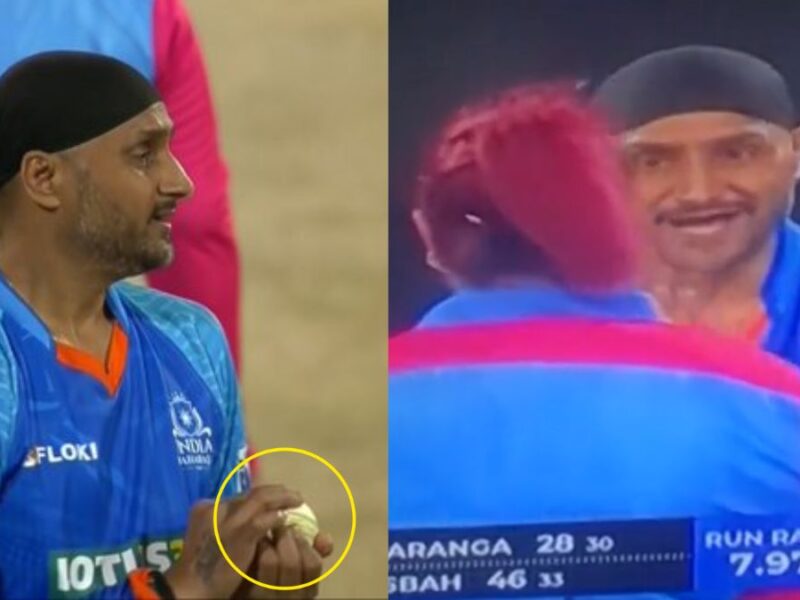 llc 2023 Harbhajan Singh applied saliva on the ball, then started fighting with the umpire, VIDEO viral