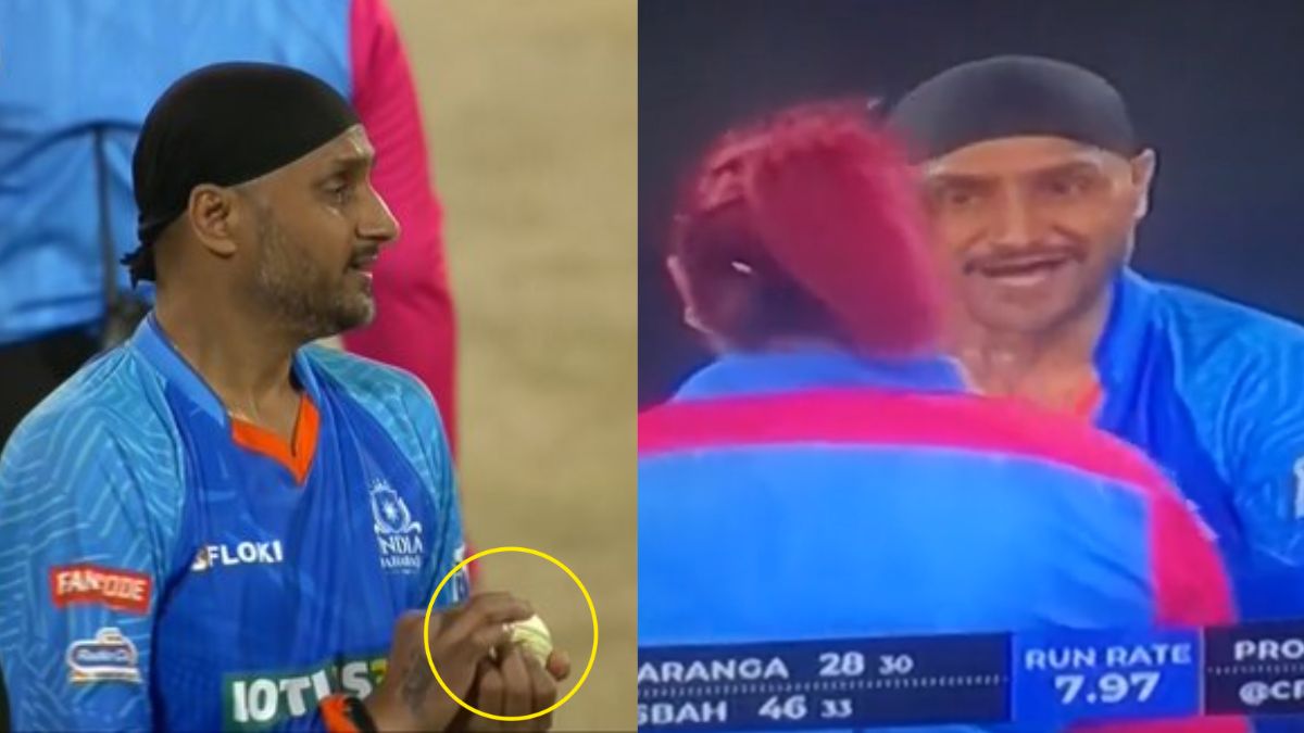 llc 2023 Harbhajan Singh applied saliva on the ball, then started fighting with the umpire, VIDEO viral