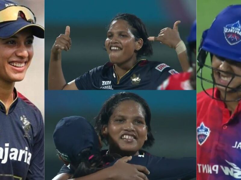 watch Lady Hasaranga Asha Shobana was seen swinging after taking wicket, Smriti's smile won hearts rcb vs dc