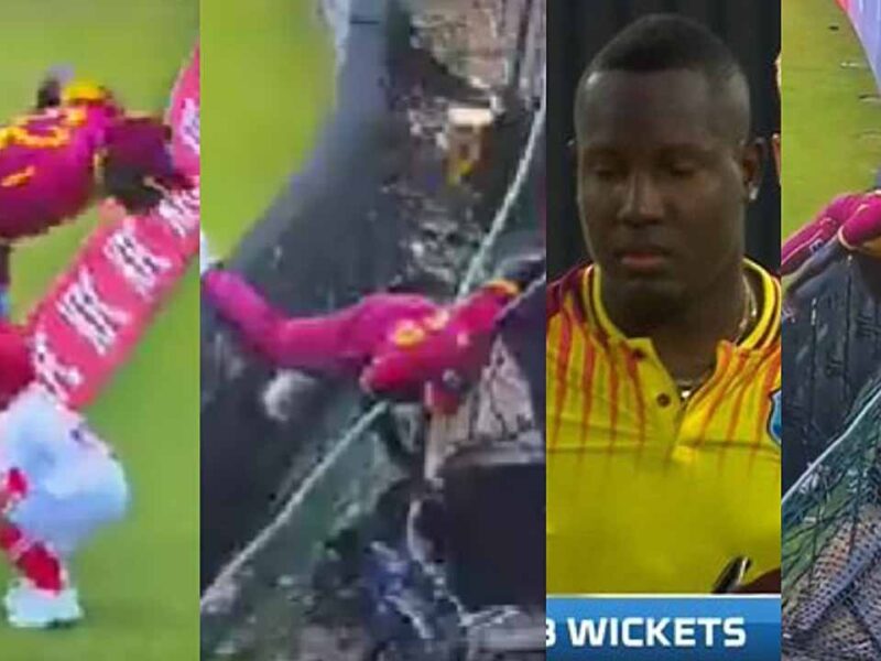 Rovman Powell save little child on the boundary during fielding video viral sa vs wi 2nd t20i