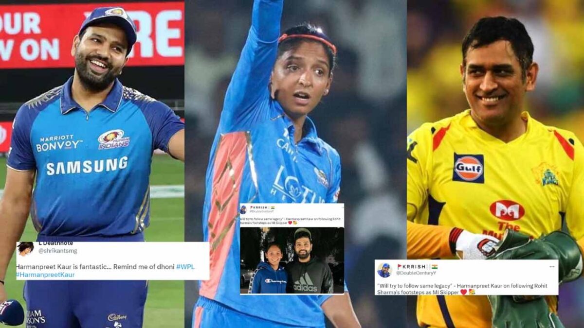 harmanpreet kaur ms dhoni rohit sharma MI vs GG wpl 2023