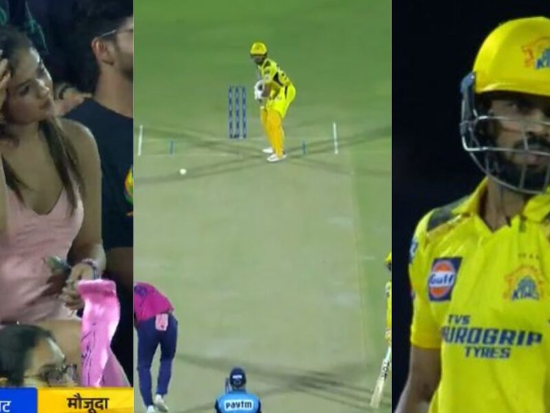 while-rituraj-gaikwad-was-batting-the-camera-was-on-the-beautiful-girl-in-the-field-reaction-went-viral-csk-vs-rr-ipl-2023