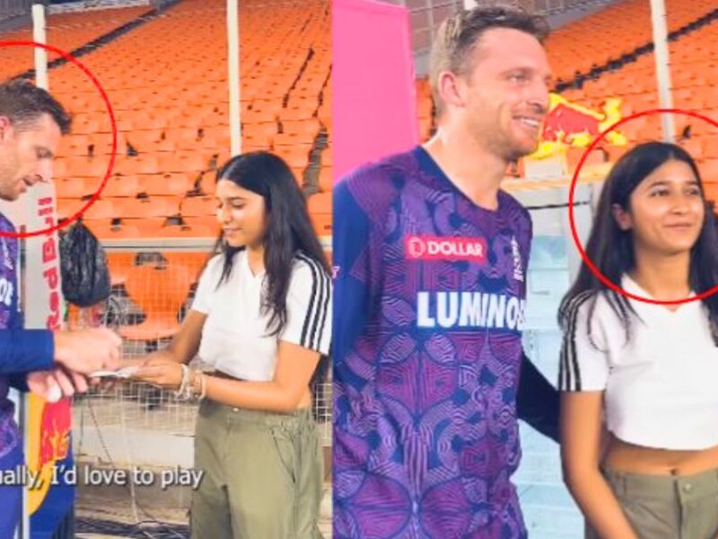 English player's crazy female fan, said I love you to Jos Butler, video viral
