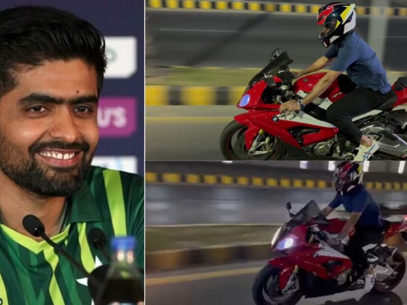 watch-babar-azam-was-seen-riding-a-bike-at-breakneck-speed-on-the-road