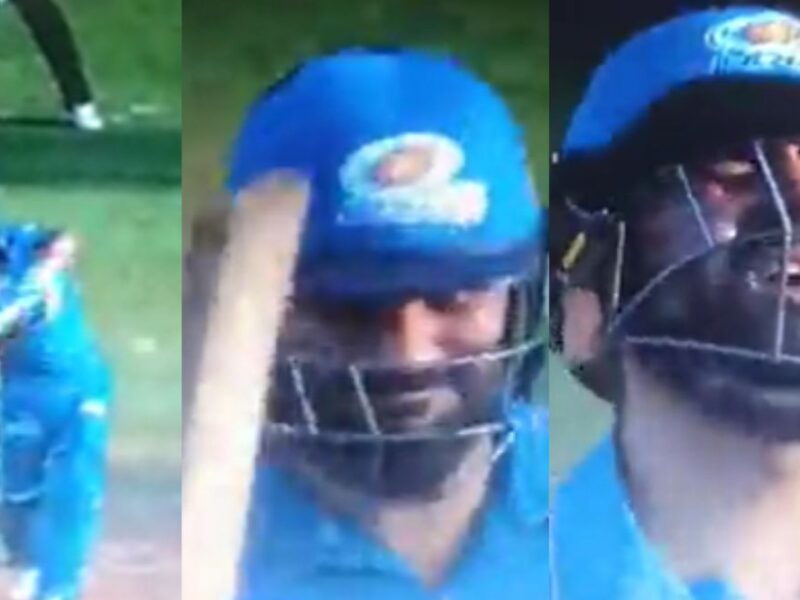 Rohit Sharma looked emotional as he missed a pull shot during the MI Vs SRH match.