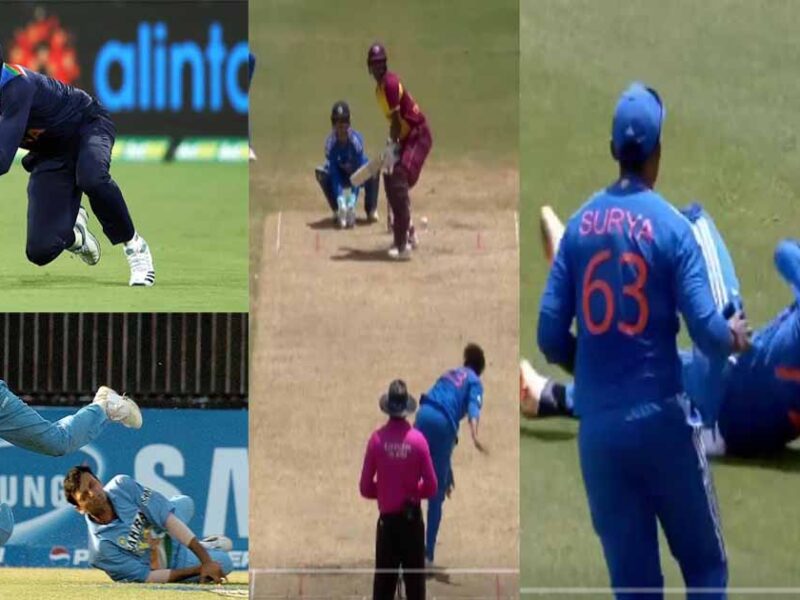 Team India gets Jadeja-Kaif combo Tilak Verma catches like Superman in debut match wi vs ind 1st t20i