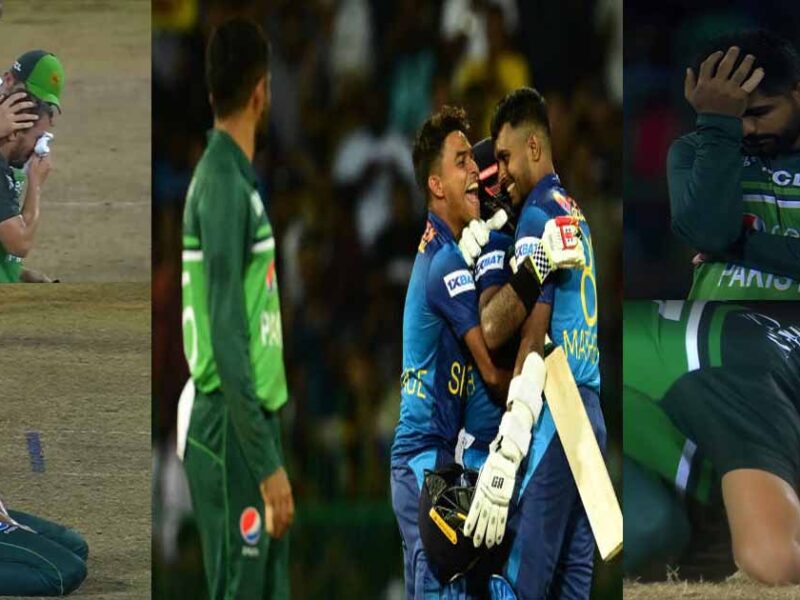 Pakistan team crying after the close defeat to Sri Lanka pak vs sl asia cup 2023