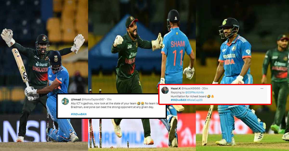 pakistan fans troll team india after bangladesh defeated by 6 runs asia cup 2023 ind vs ban