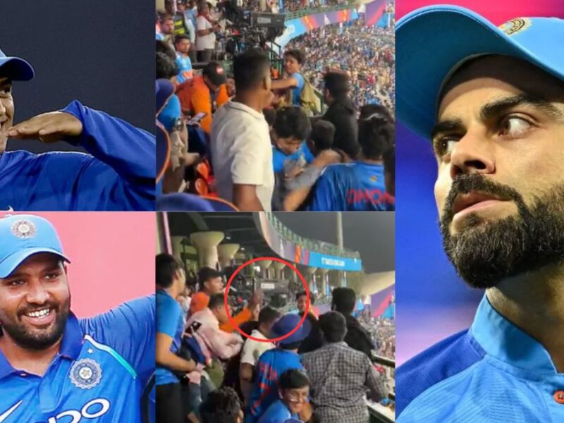 In the India vs Afghanistan match, fans of MS Dhoni and Rohit Sharma together beat up Virat Kohli fans