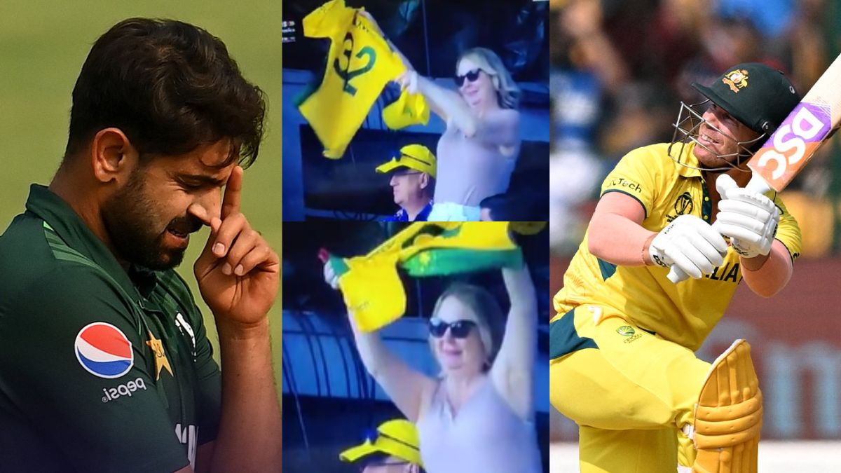 David Warner hit Haris Rauf for a stormy six, then the viral girl celebrated by taking off her T-shirt.