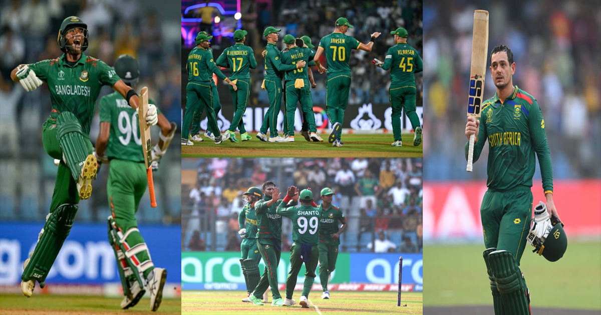 RSA vs BAN match report in hindi South Africa vs Bangladesh scorecard world cup 2023