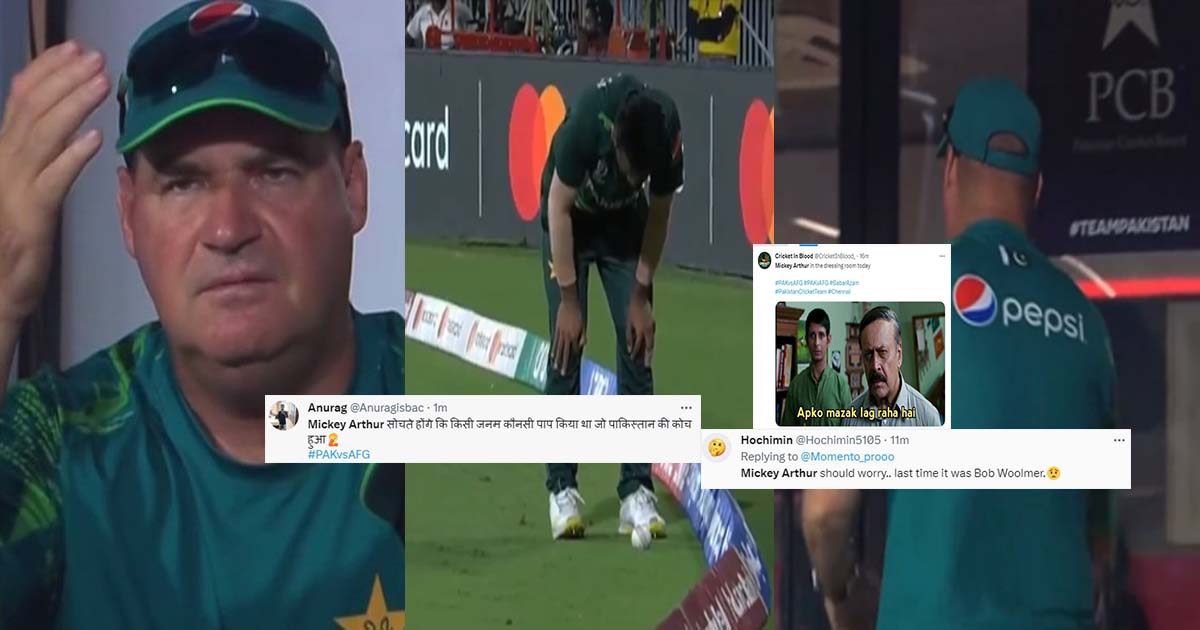 indian fans troll Mickey Arthur on twitter after pakistan flop bowling and fielding pak vs afg world cup 2023