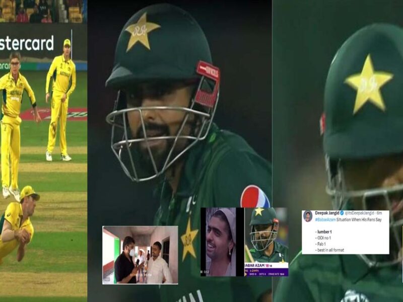 indian fans troll babar azam after getting catch out by pat cummins aus vs pak world cup 2023