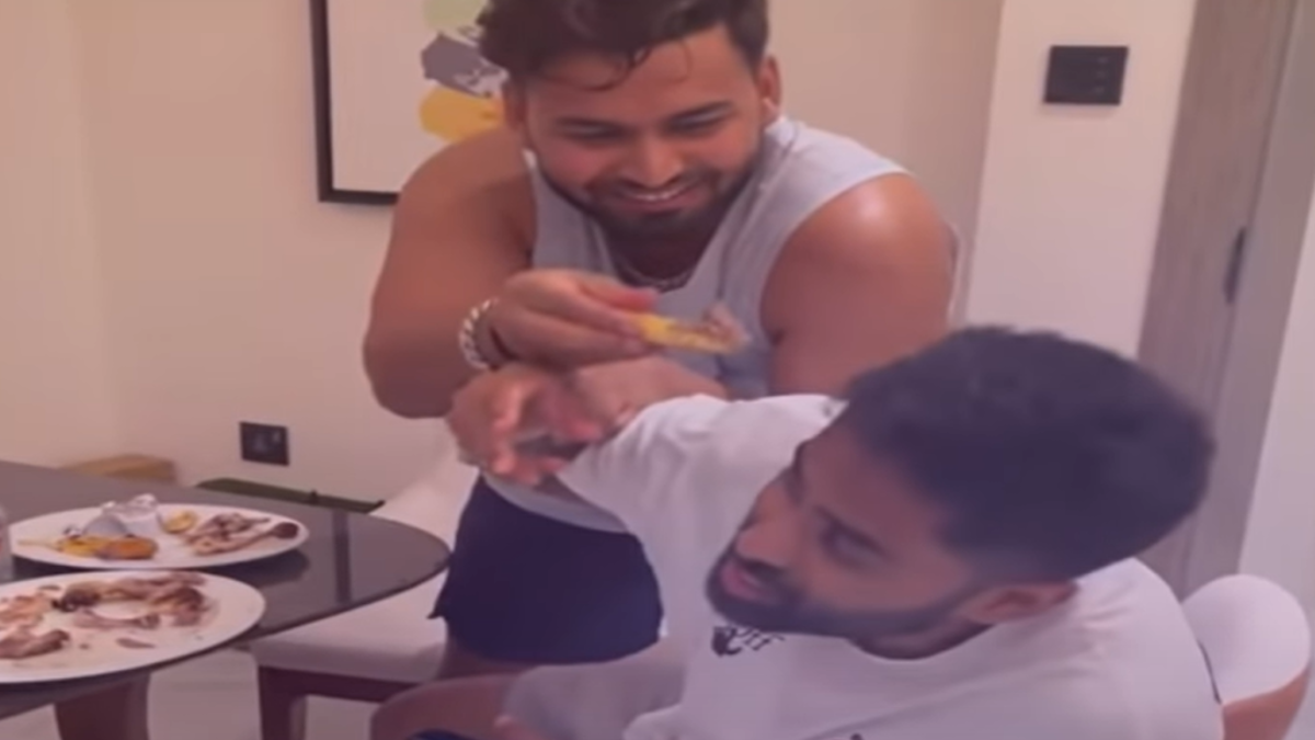 rishabh pant trying to feed non veg to surya