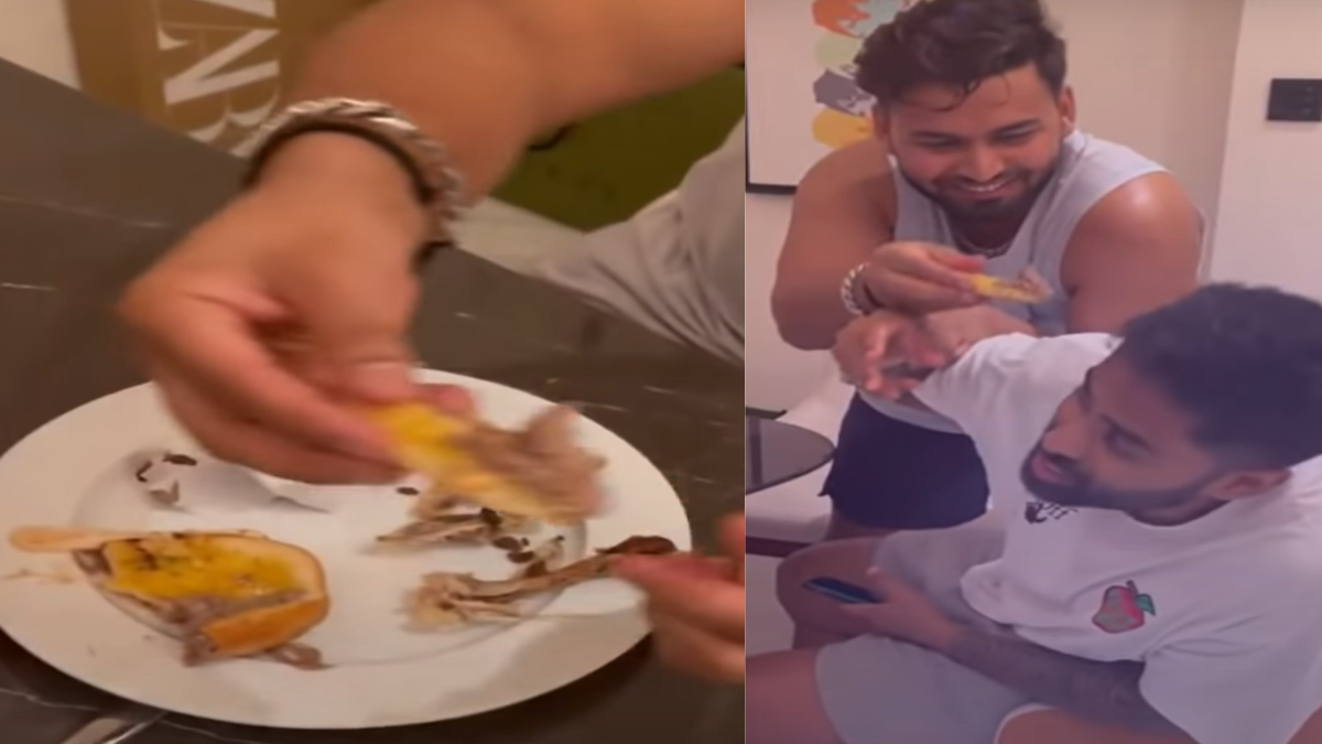 rishabh pant trying to feed non veg to surya