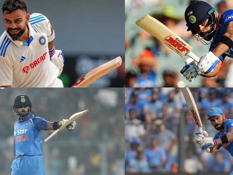 6,6,6,6,6,6.... Virat Kokhli scored 4 centuries in a single day, created history by destroying the bowlers.