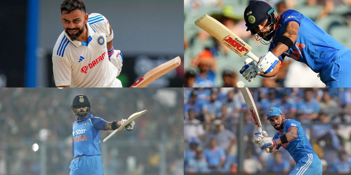 6,6,6,6,6,6.... Virat Kokhli scored 4 centuries in a single day, created history by destroying the bowlers.