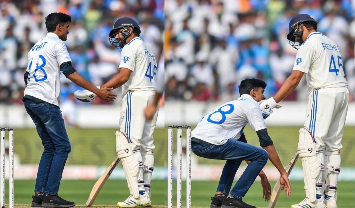 Kohli's fan entered the field, then went close to Rohit Sharma and started doing this shameful act