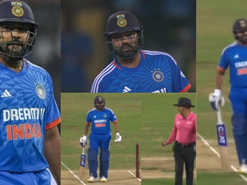 VIDEO: Moye-moye happened with Rohit Sharma in the third T20, the umpire cheated, then the hitman lost his temper.