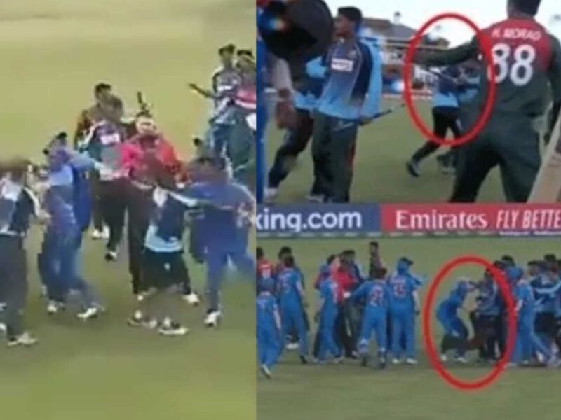 3 players of Bangladesh started scuffling with India's Under-19 captain on the middle ground, blood boiling video went viral