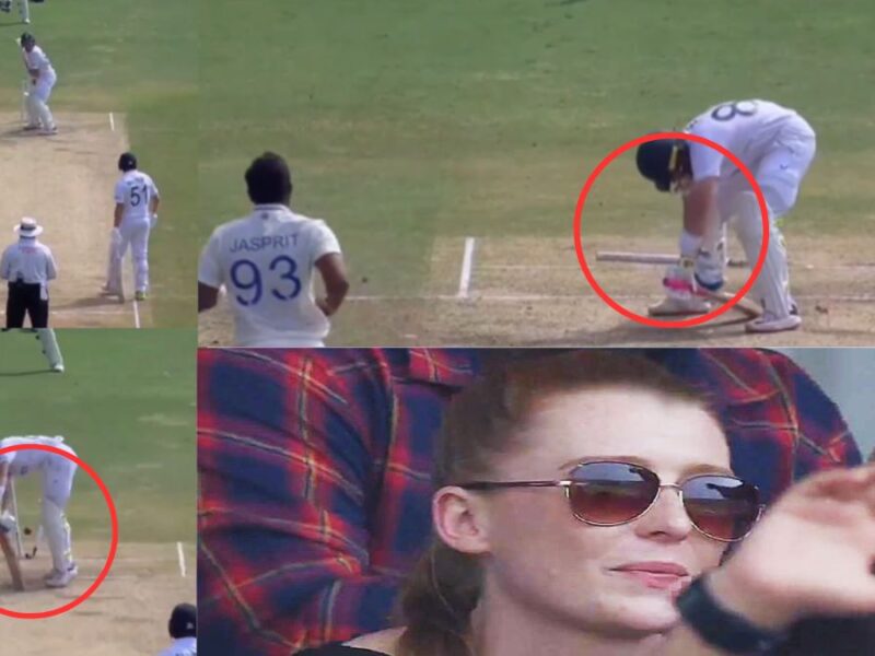 When Ollie Pope kneeled down in front of Jasprit Bumrah's deadly yorker, there was disappointment on the face of his beautiful girlfriend.